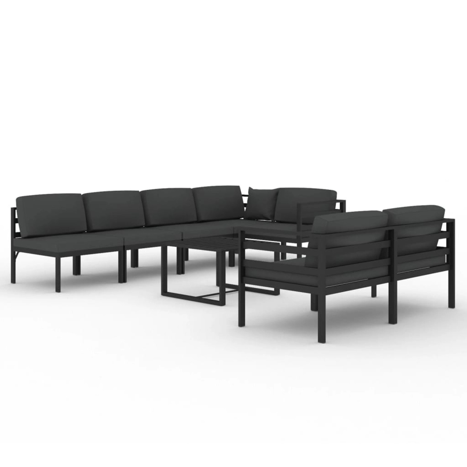 Vidaxl 8-tlg. Garten-lounge-set Mit Kissen Aluminium Anthrazit günstig online kaufen