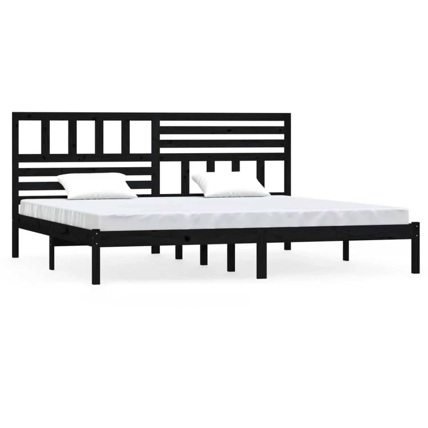 Vidaxl Massivholzbett Schwarz Kiefer 200x200 Cm günstig online kaufen