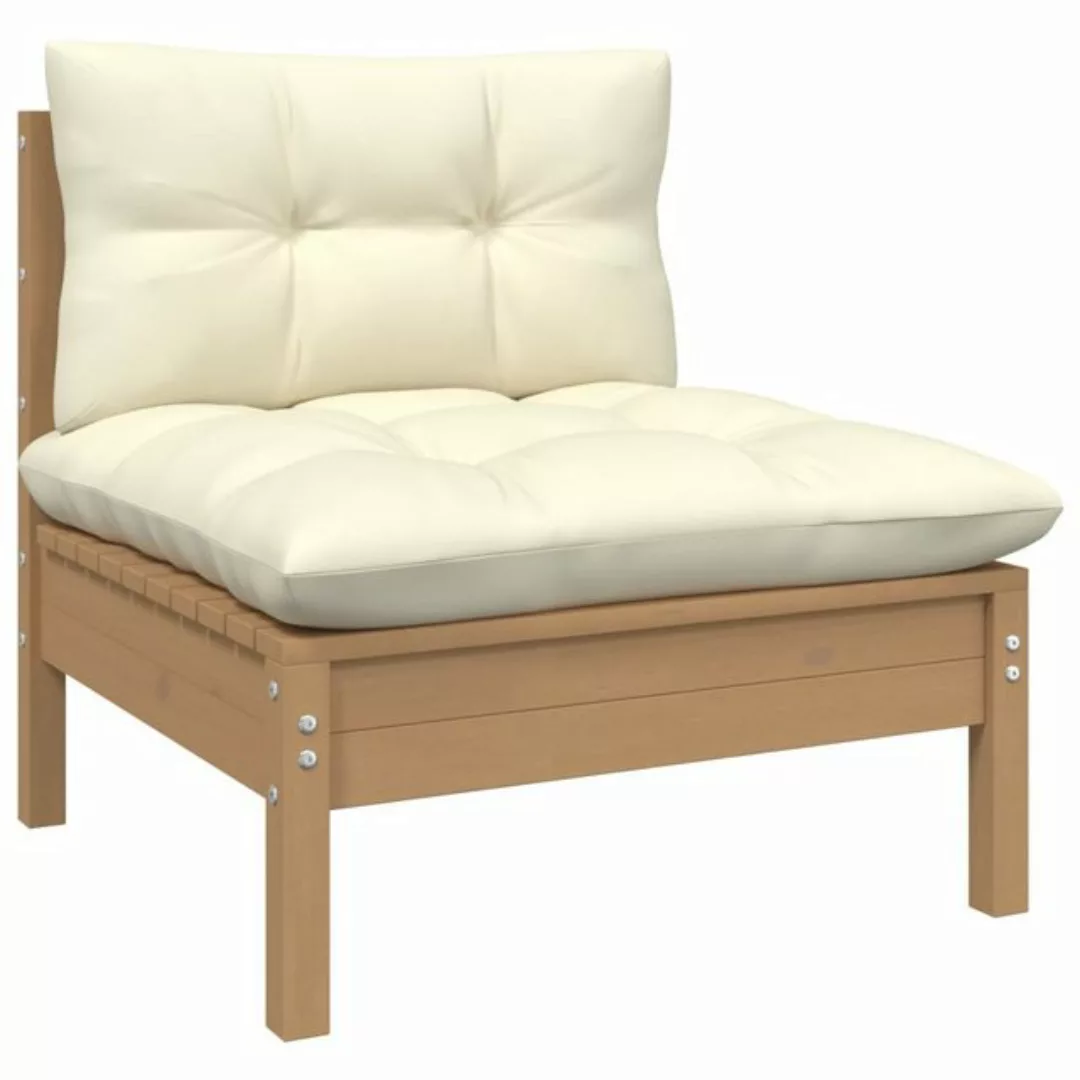 2-sitzer-gartensofa Mit Kissen Creme Massivholz Kiefer günstig online kaufen