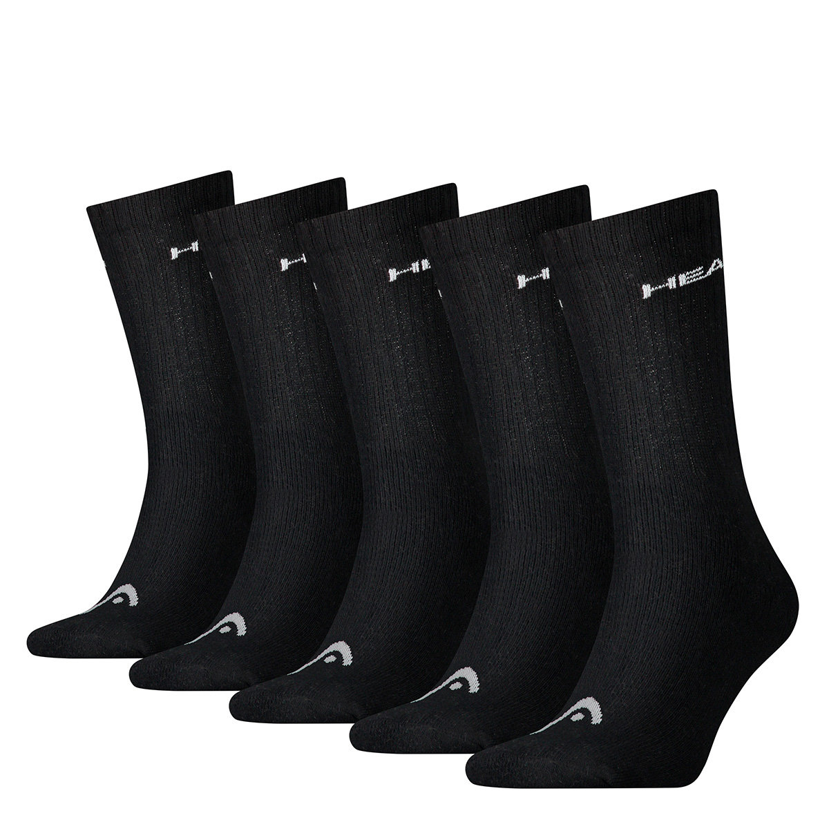 HEAD Unisex Crew Socken - Kurzsocken, 5er Pack, einfarbig Schwarz 35-38 günstig online kaufen