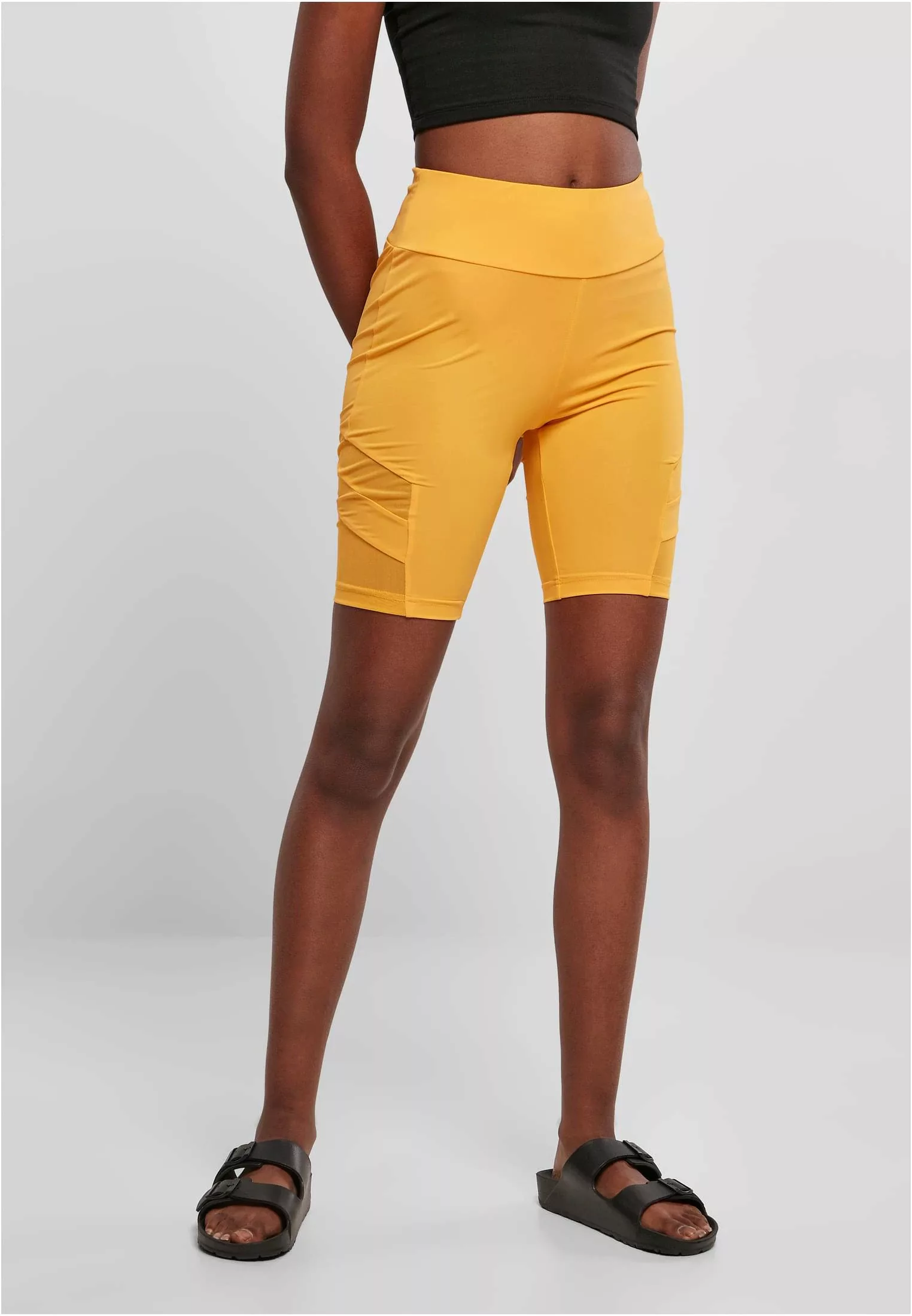 URBAN CLASSICS Stoffhose "Urban Classics Damen Ladies High Waist Tech Mesh günstig online kaufen