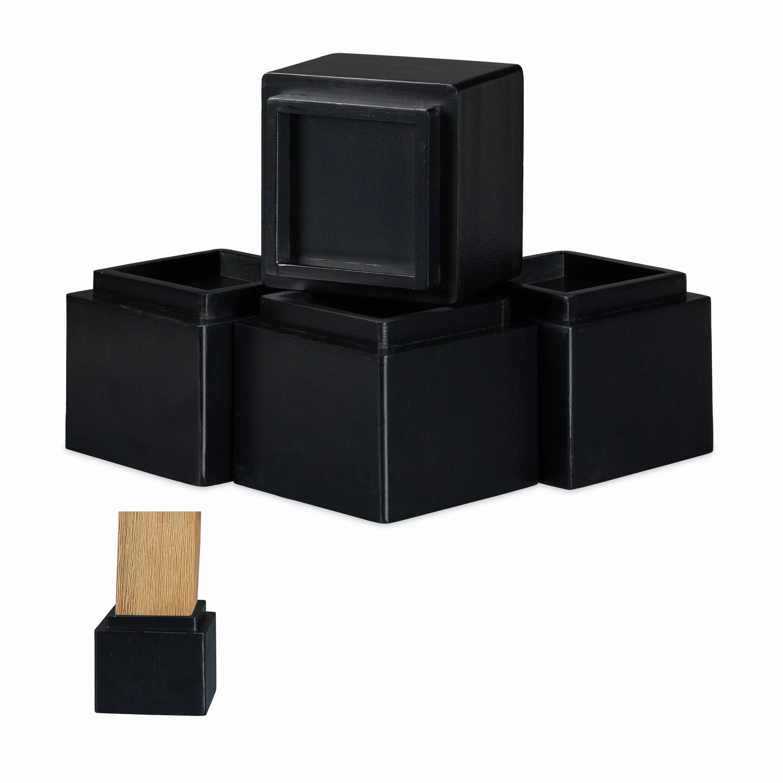 relaxdays Erhöhungs-Set Möbelerhöher 4er Set in günstig online kaufen