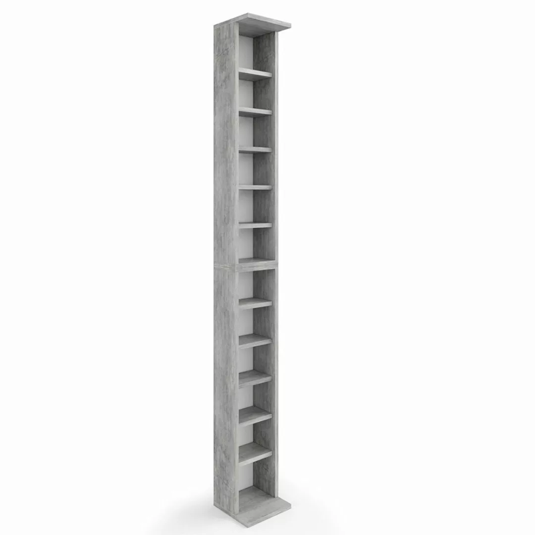 Vicco CD-Regal, Beton/Beton, 21 x 183.6 günstig online kaufen