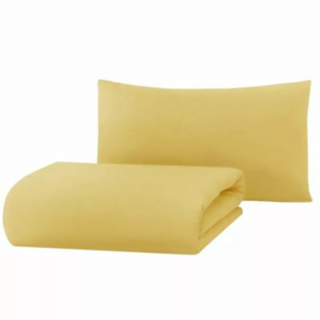 hibboux Bettwäsche-Set Mono Duvet Cover - Yellow gelb Gr. 80 x 80 + 35 x 40 günstig online kaufen