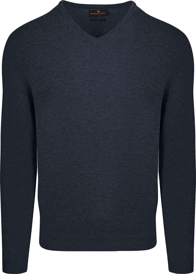 Steppin' Out Pullover V-Ausschnitt Merinowolle Navy - Größe 3XL günstig online kaufen