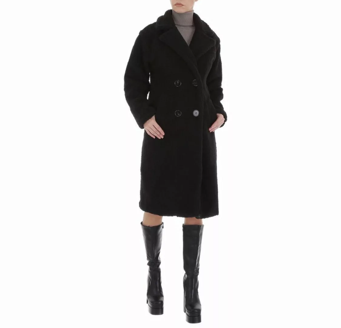 Ital-Design Wintermantel Damen Freizeit Dekofell Wintermantel in Schwarz günstig online kaufen