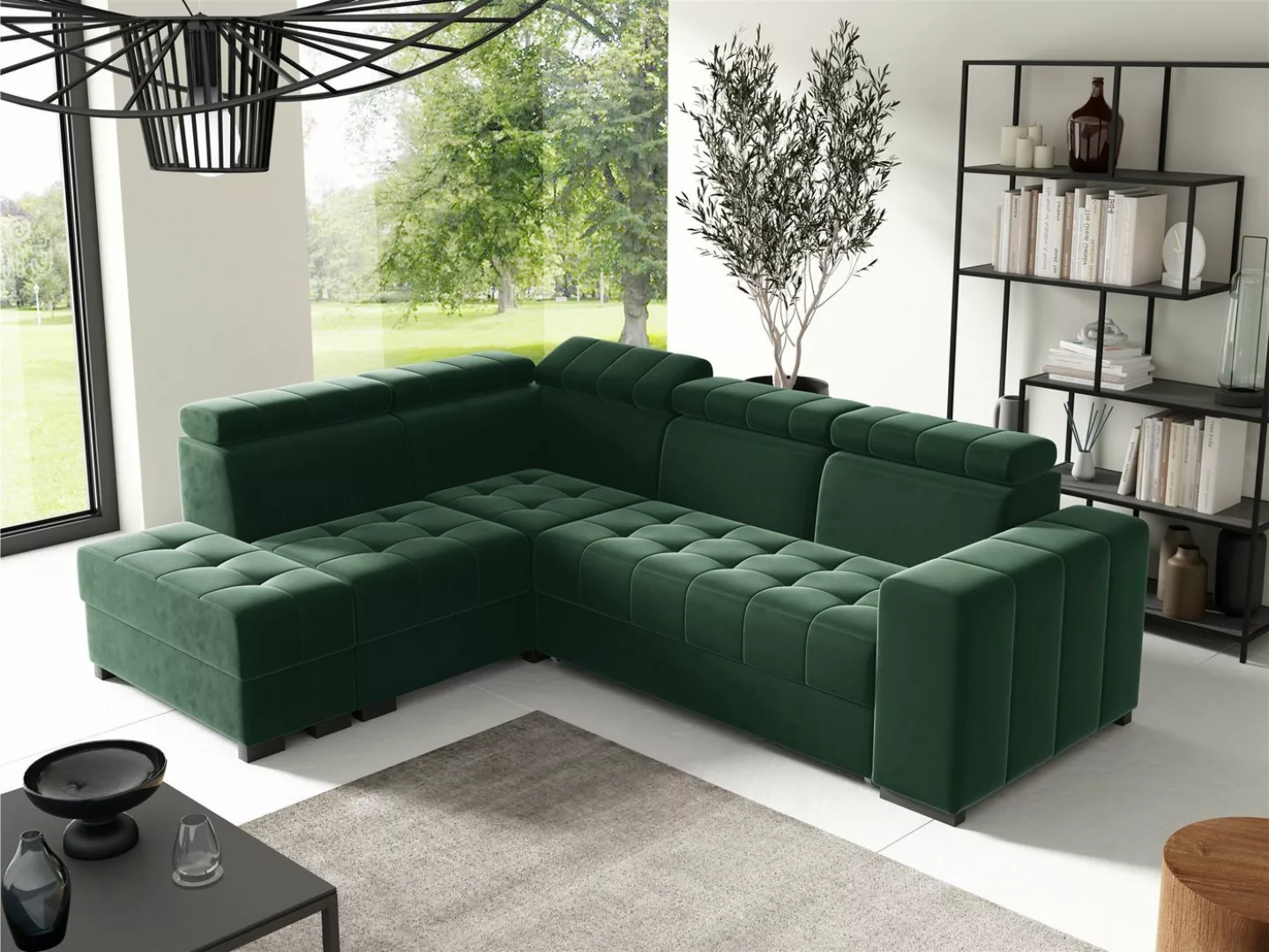 Fun Möbel Ecksofa Schlafsofa Sofa CESENA in Stoff Salvador, Ottomane Links günstig online kaufen