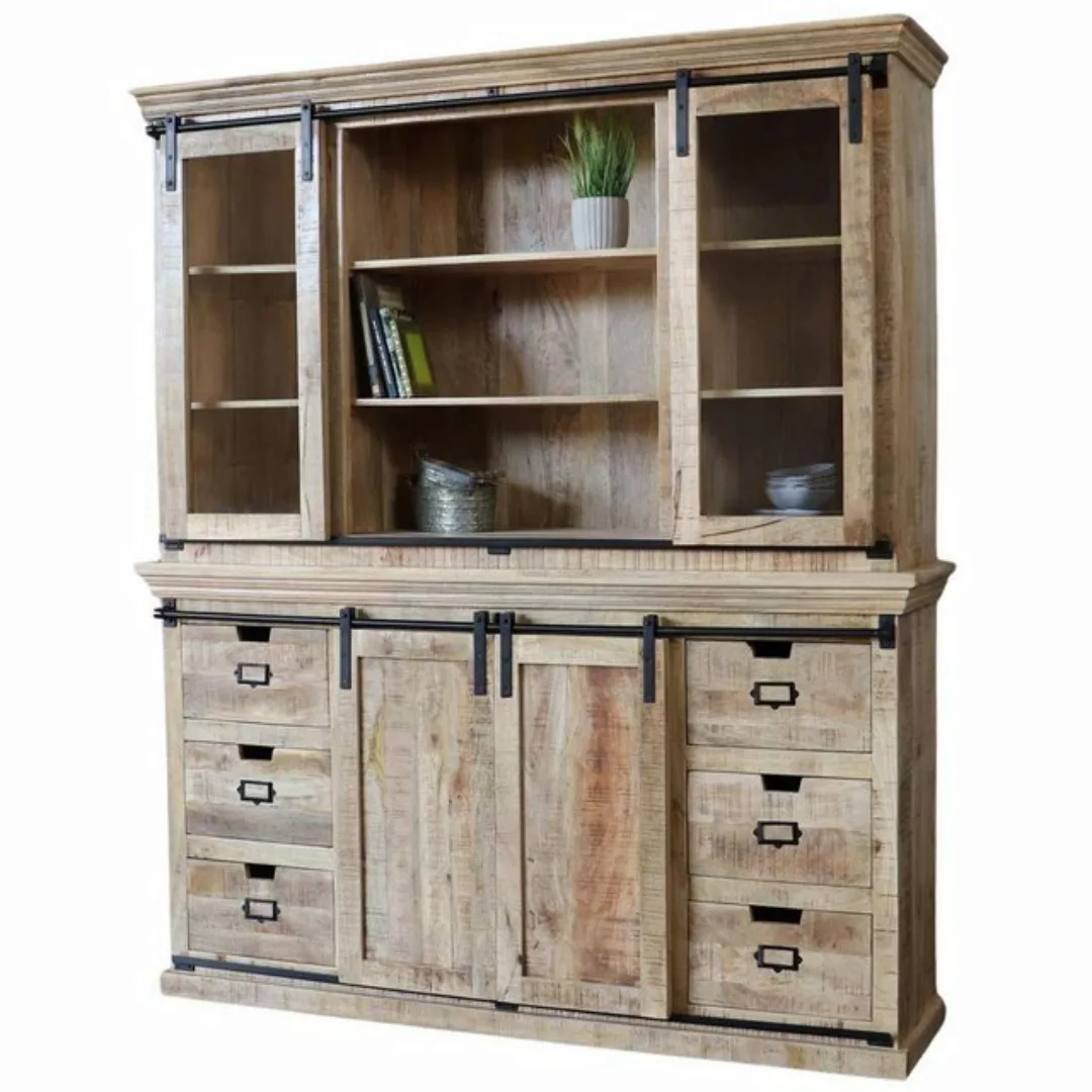 baario Buffet Schrank VODICE 180cm massiv Mangoholz Buffetschrank Landhaus günstig online kaufen