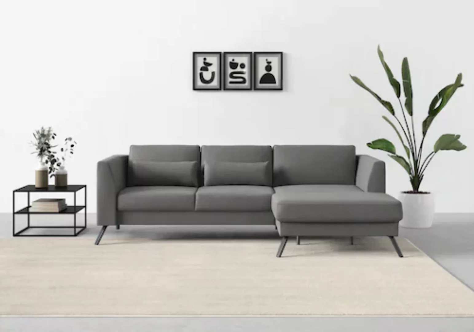 sit&more Ecksofa »Lindholm L-Form«, mit Sitztiefenverstellung und Federkern günstig online kaufen