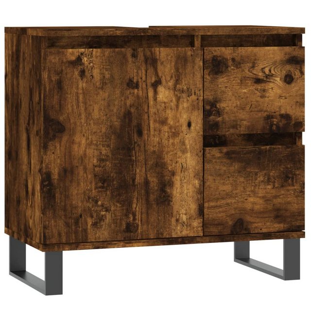 vidaXL Waschbeckenunterschrank Badschrank Räuchereiche 65x33x60 cm Holzwerk günstig online kaufen