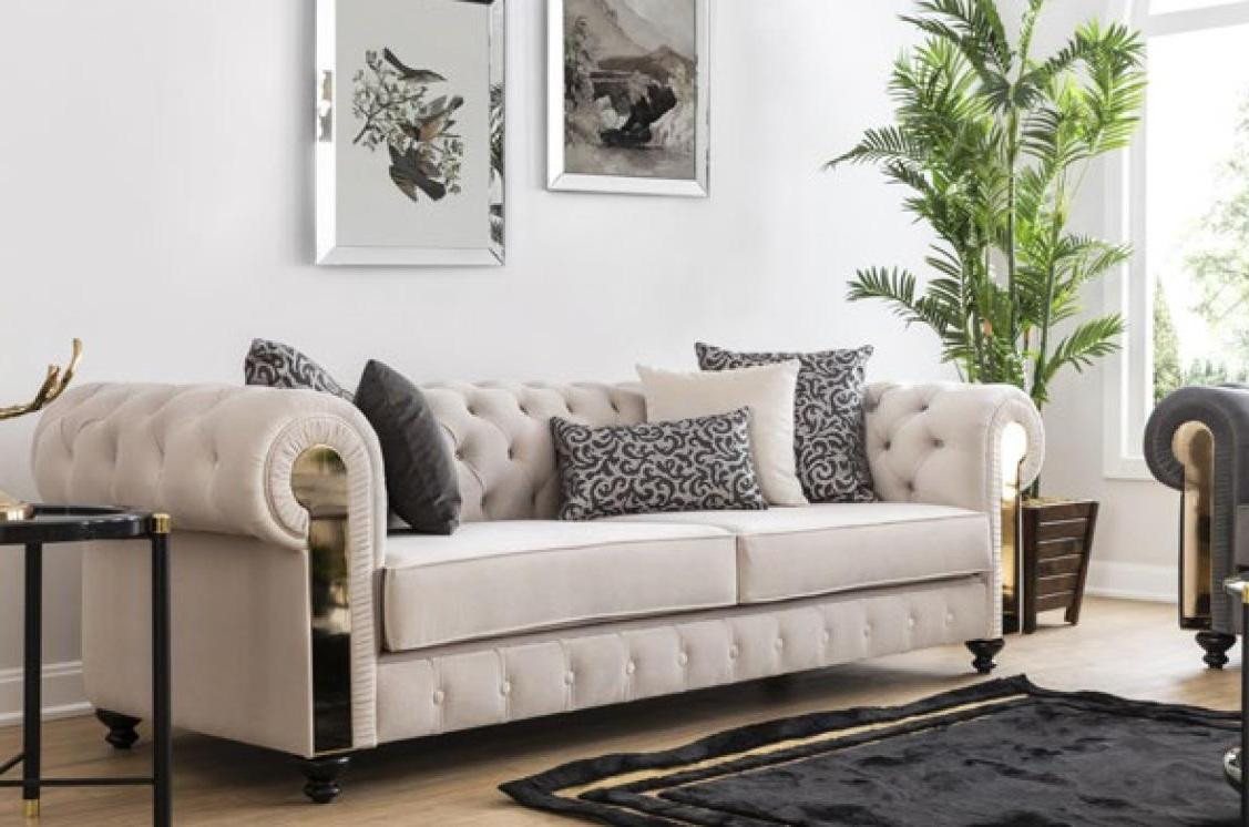 Xlmoebel Sofa Modernes Luxus-Sofa mit drei Sitzplätzen im Chesterfield-Desi günstig online kaufen