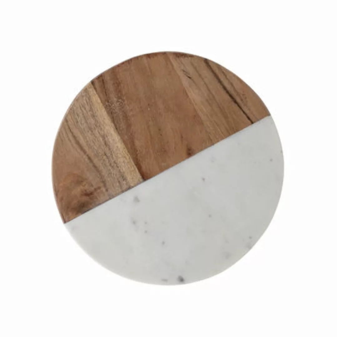 Schneidebrett Gya stein weiß holz natur / Ø 25,5 cm - Holz & Marmor - Bloom günstig online kaufen