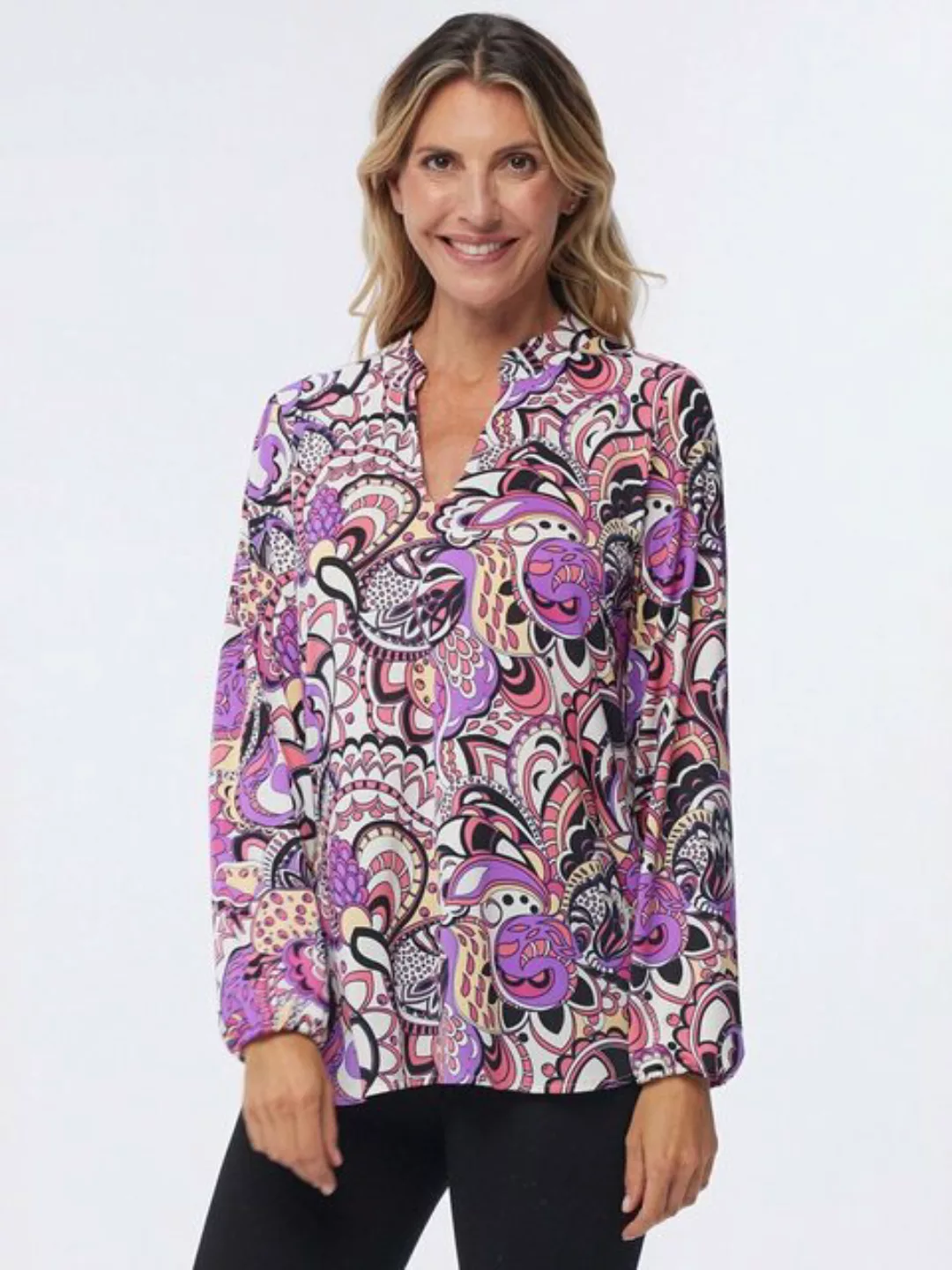 MONACO blue Blusenshirt Druckbluse figurumspielend mit Paisley Muster günstig online kaufen