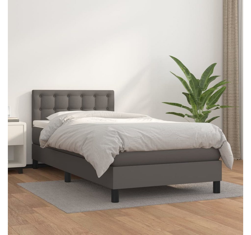 vidaXL Boxspringbett Bett Boxspringbett mit Matratze Kunstleder (90 x 190 c günstig online kaufen