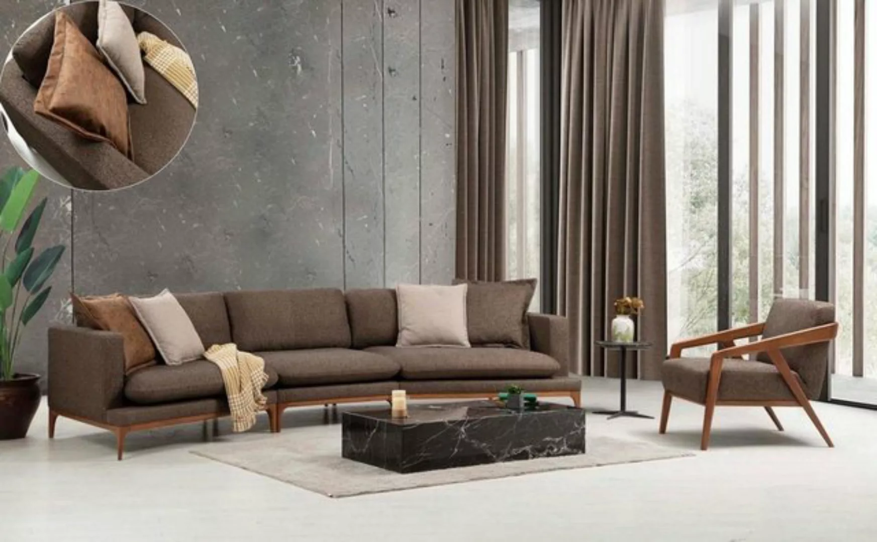 JVmoebel Ecksofa, Sofagarnitur Ecksofa Sessel Sofa Eck Sofas Sitz Luxus Sit günstig online kaufen