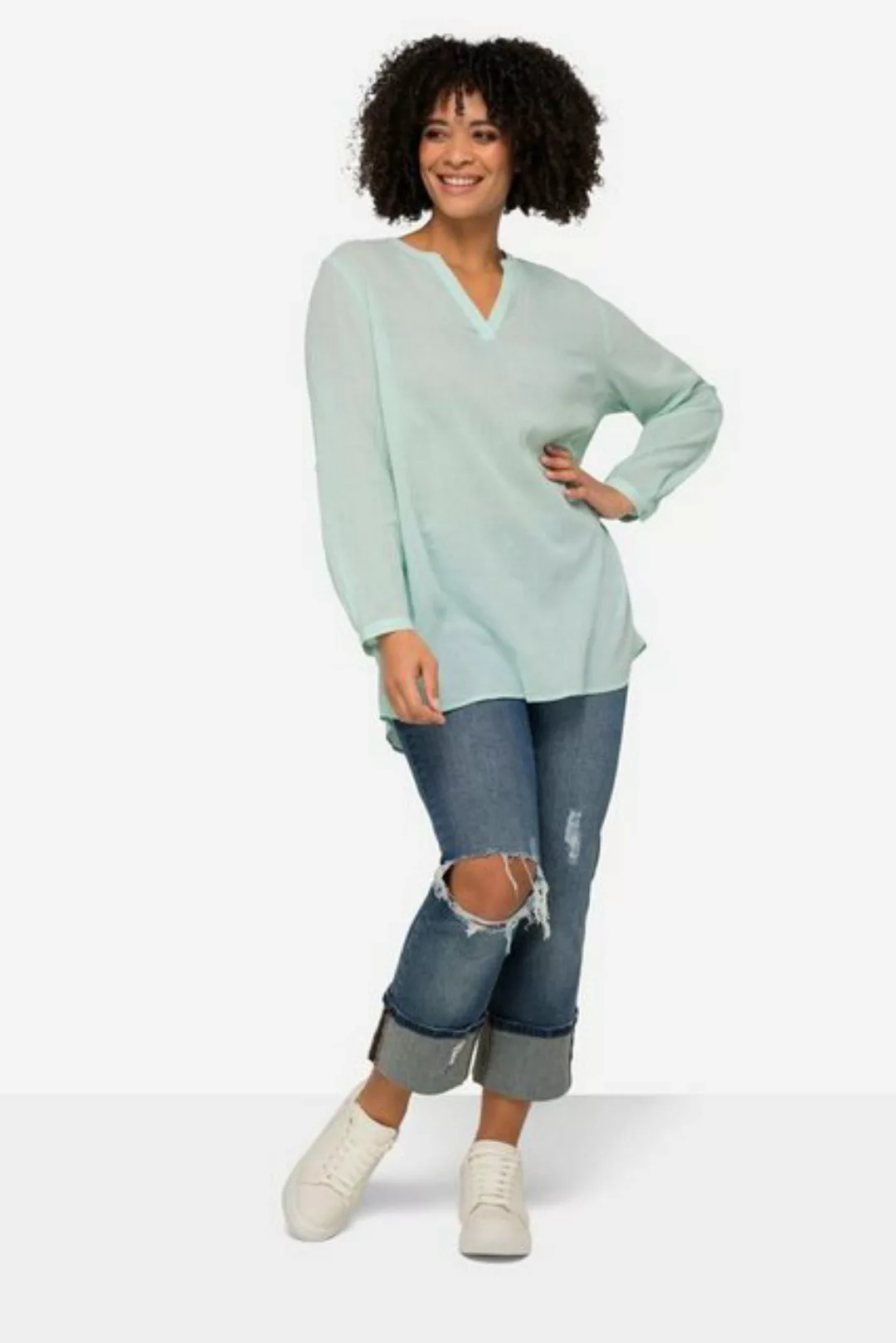Angel of Style Tunika Bluse Hemdkragen Ärmel mit TurnUp günstig online kaufen