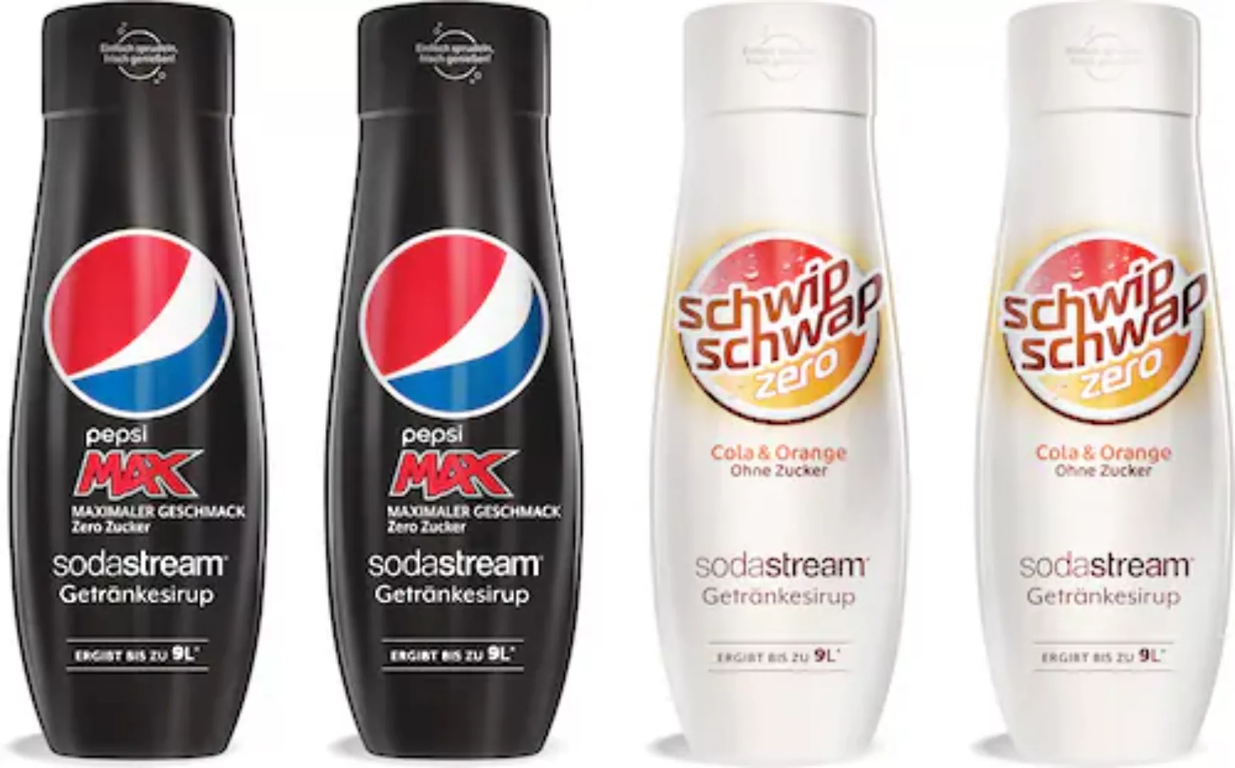 SodaStream Getränke-Sirup, PepsiMax & SchwipSchwap Zero, (4 Flaschen) günstig online kaufen