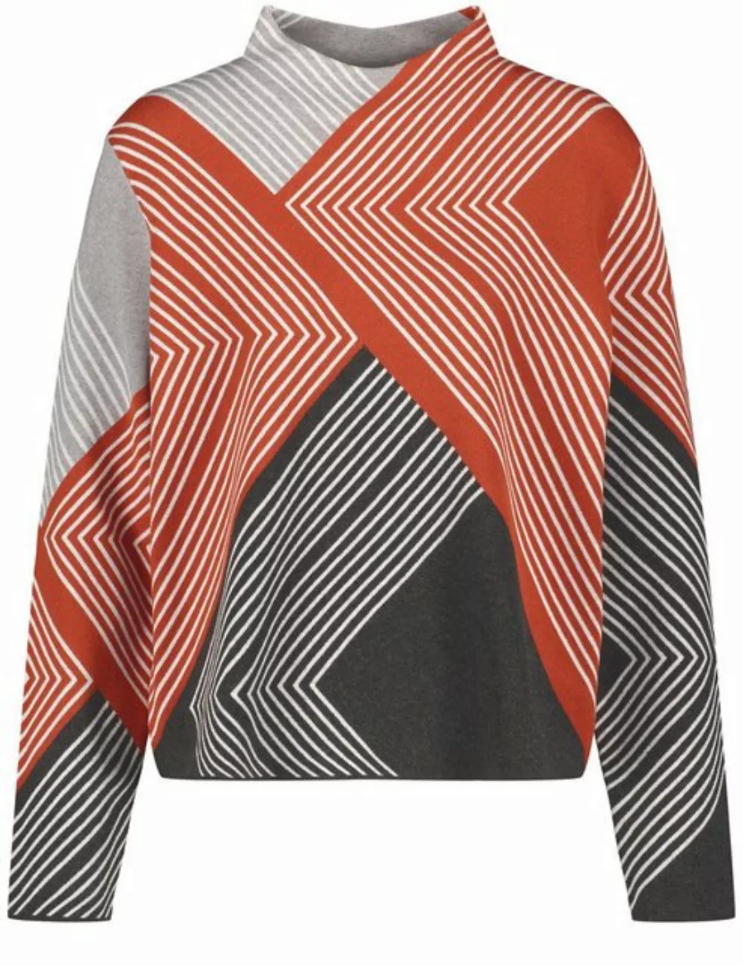 GERRY WEBER Sweatshirt Pullover in Jaquard-Optik mit grafischem Muster günstig online kaufen