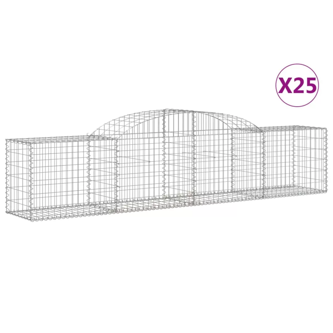 Vidaxl Gabionen Mit Hochbogen 25 Stk. 300x50x60/80 Cm Verzinktes Eisen günstig online kaufen