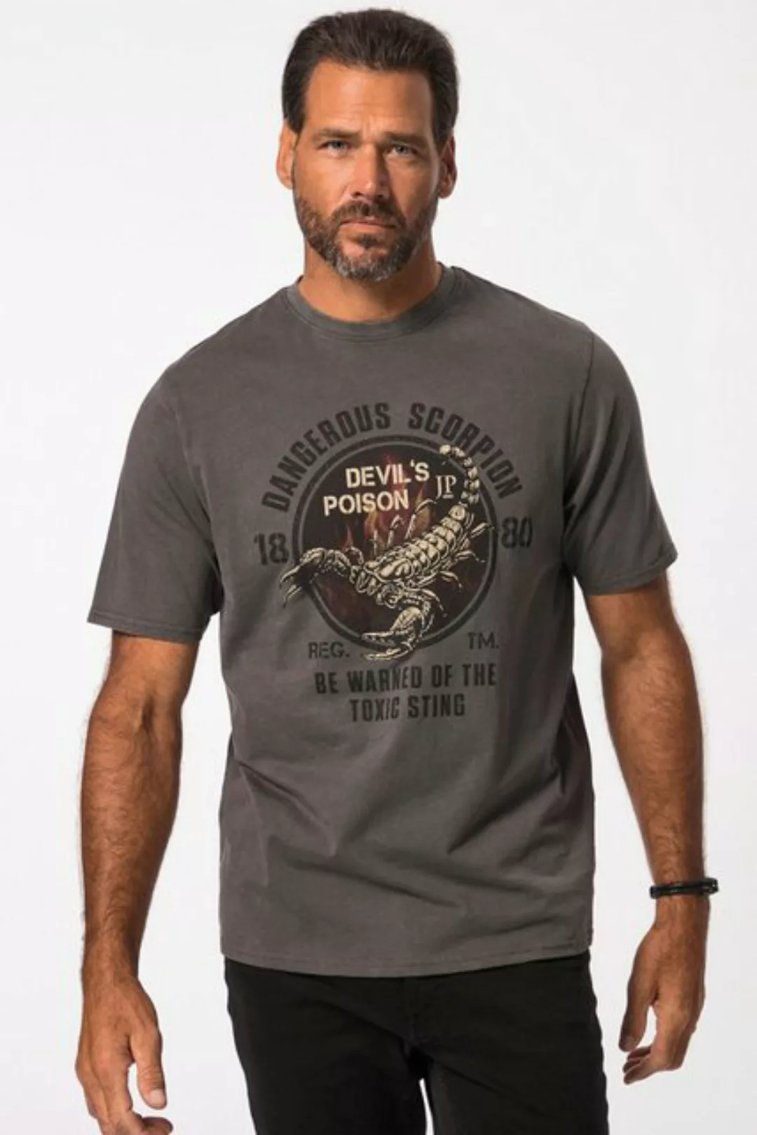 JP1880 T-Shirt T-Shirt Halbarm Vintage Look Scorpion bis 8 XL günstig online kaufen