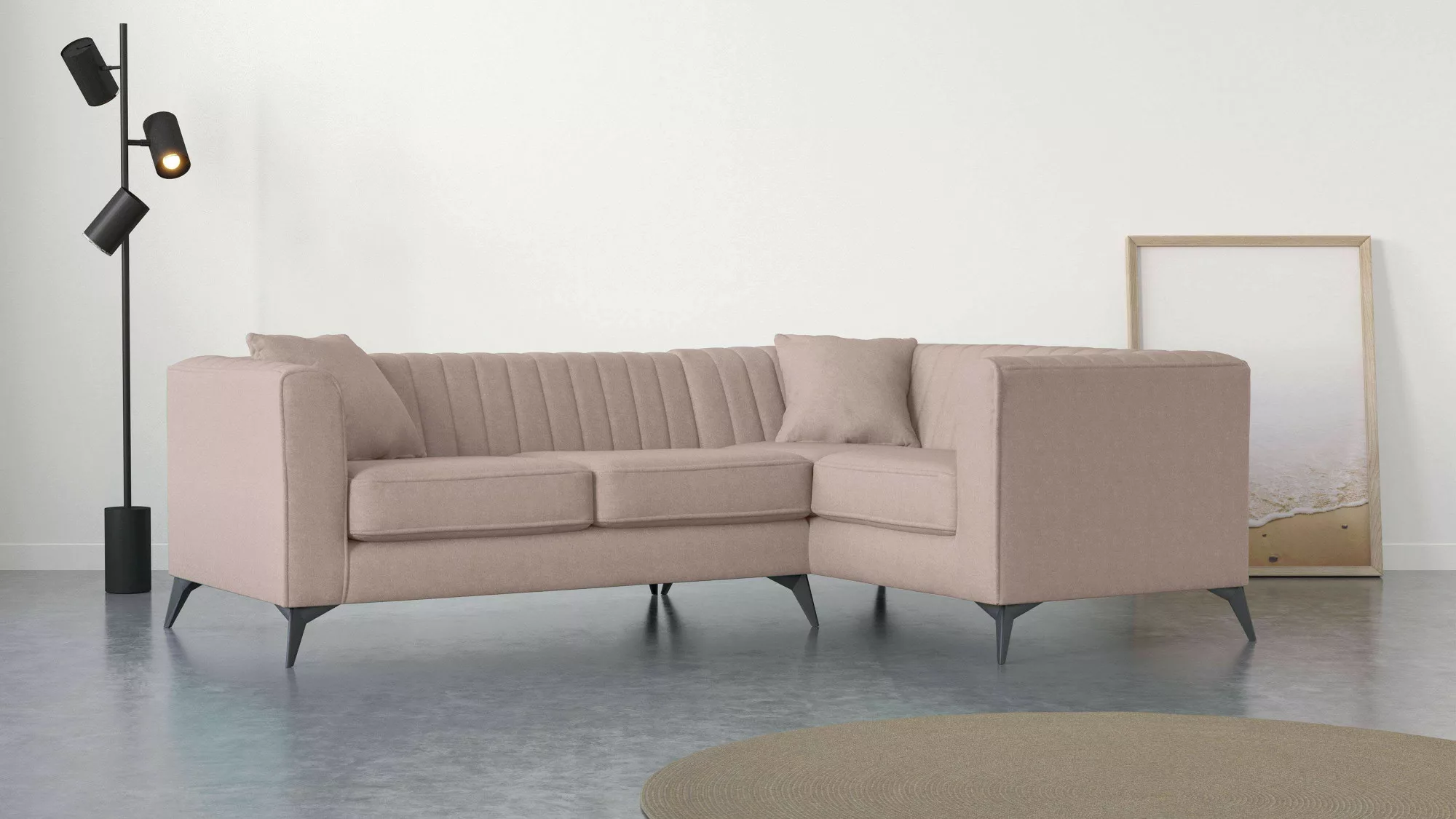 Places of Style Ecksofa »MATTHEW B/T/H: 240/167/74 cm«, L-Form, Steppung im günstig online kaufen