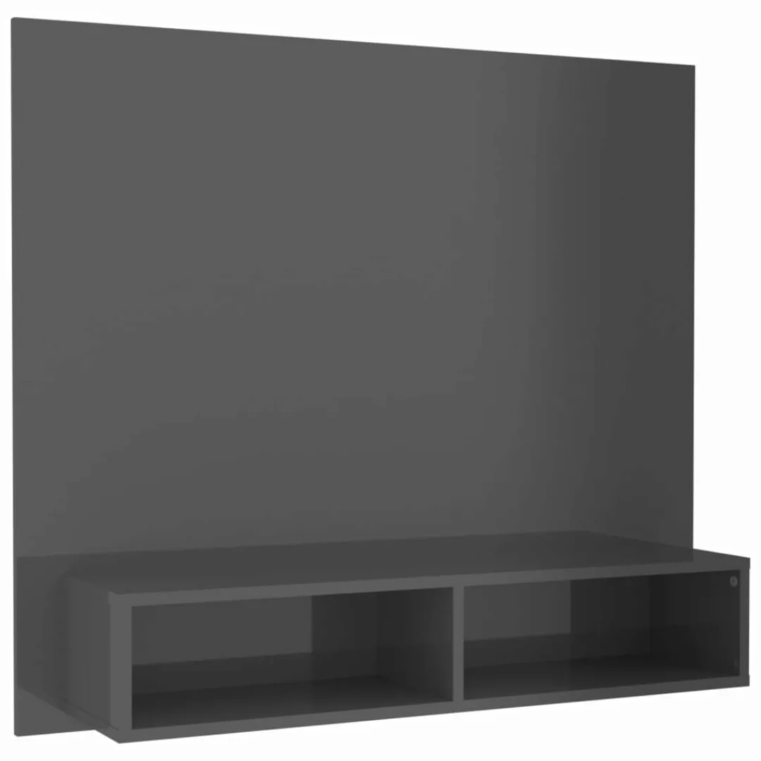 Tv-wandschrank Hochglanz-grau 102x23,5x90 Cm Spanplatte günstig online kaufen