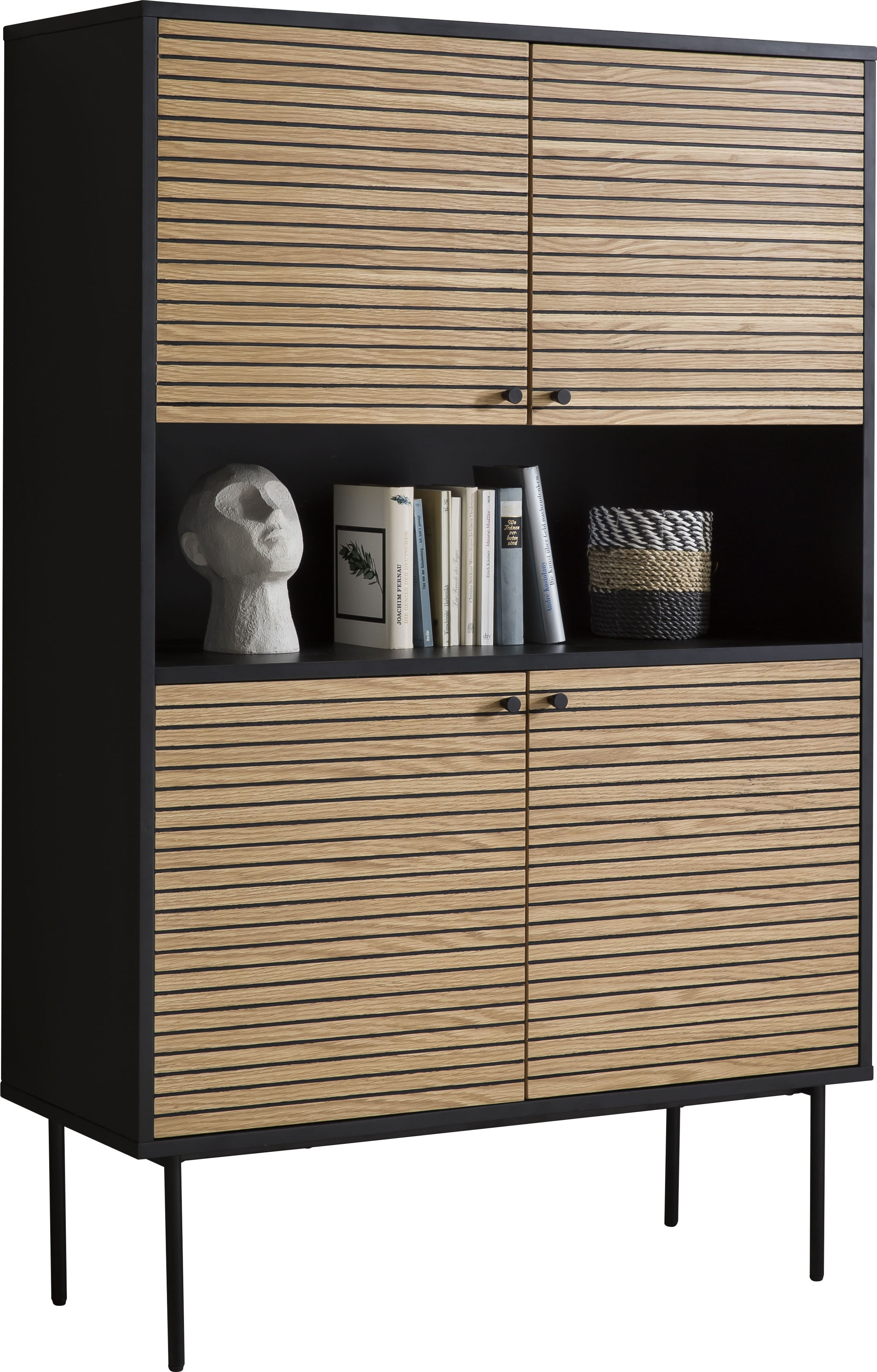 SalesFever Highboard, Stauraumschrank im Scandi Design, Breite 100 cm günstig online kaufen