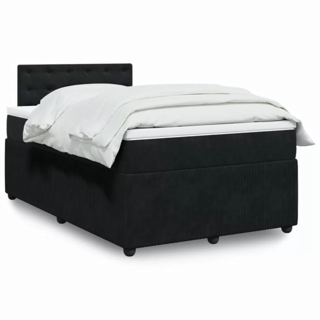 vidaXL Bettgestell Boxspringbett mit Matratze Schwarz 120x200 cm Samt Bett günstig online kaufen