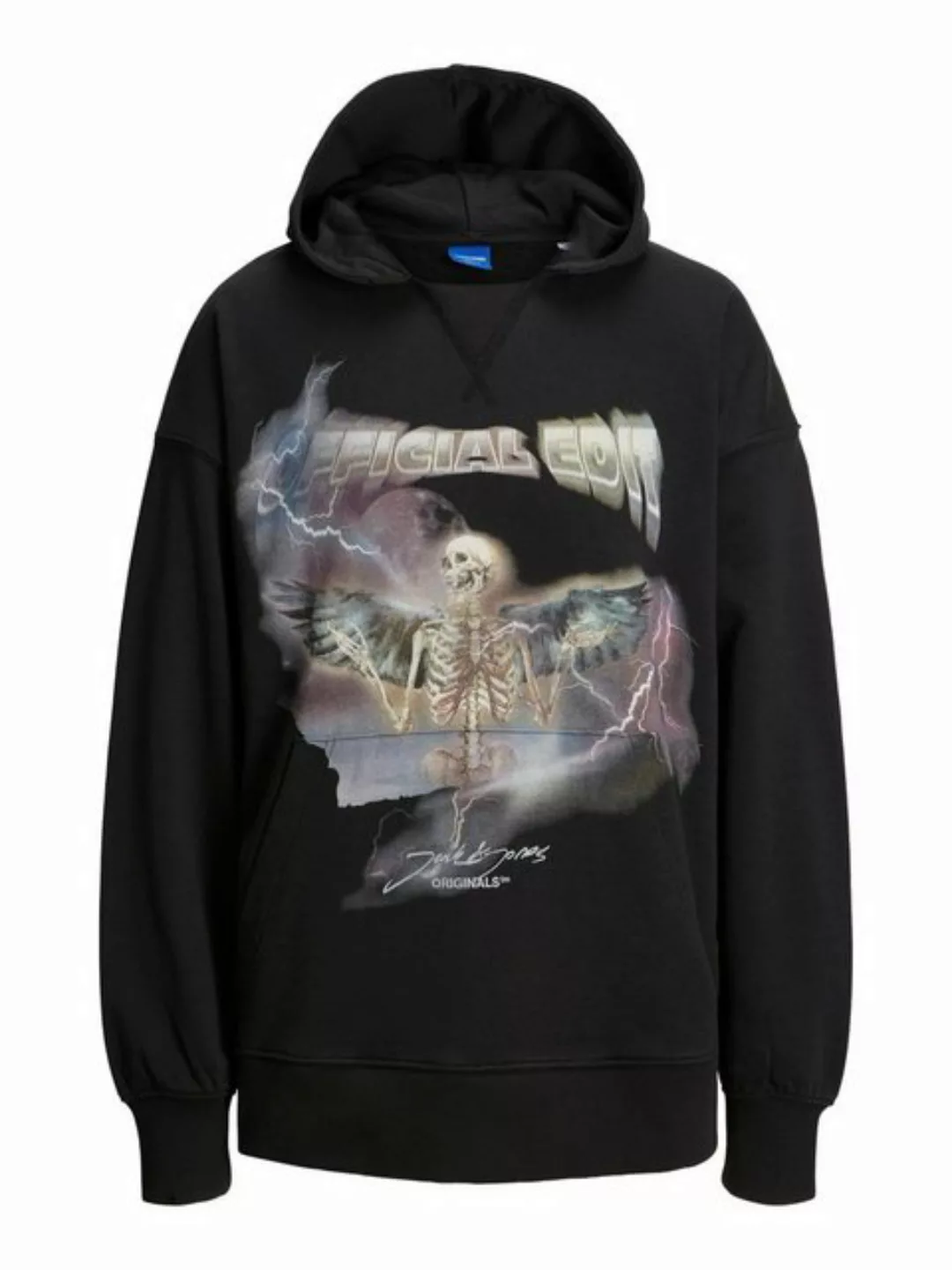 Jack & Jones Hoodie JORRUSHSKULL SWEAT HOOD BLK günstig online kaufen