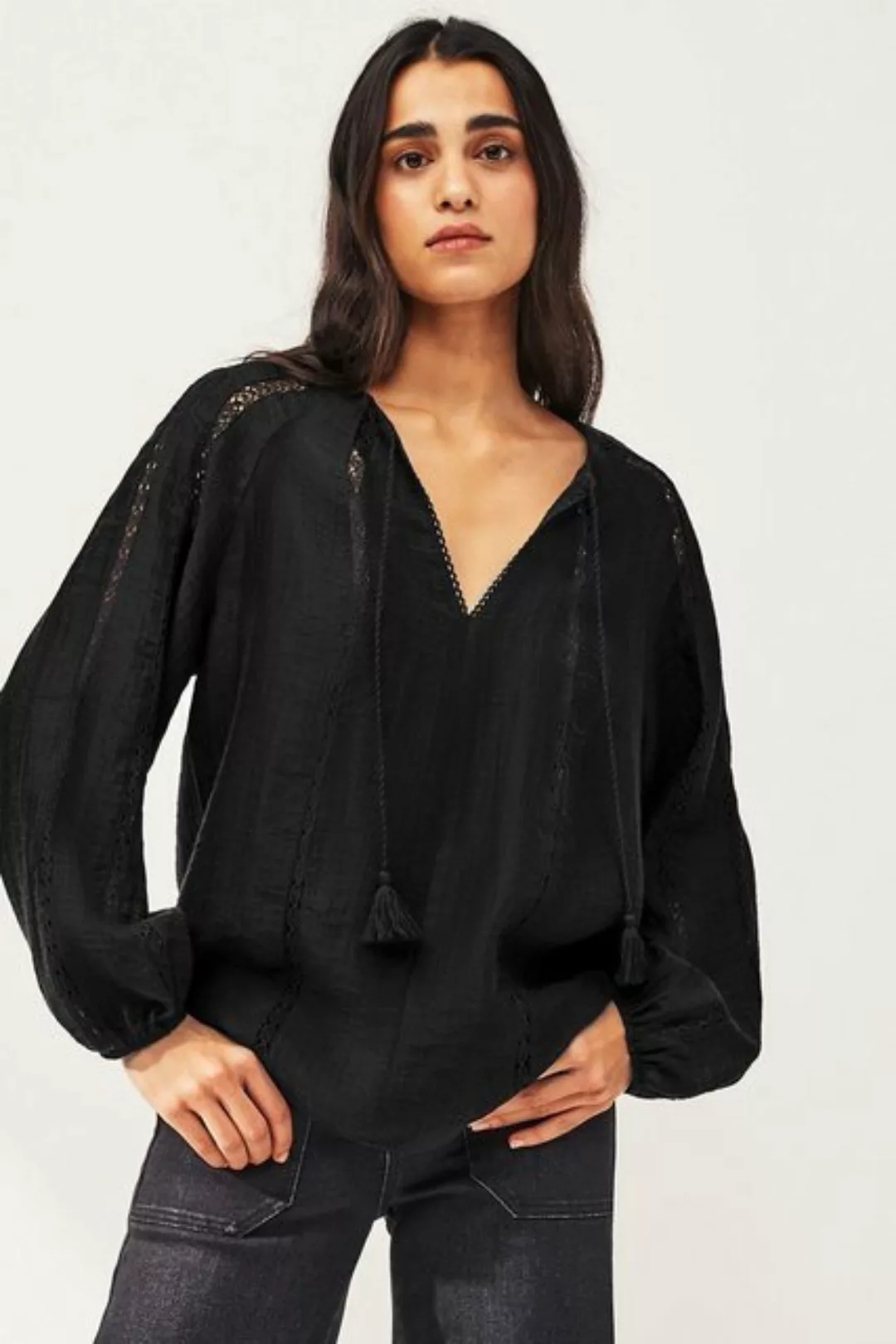 Next Blusenshirt Strukturierter Pullover mit V-Ausschnitt (1-tlg) günstig online kaufen