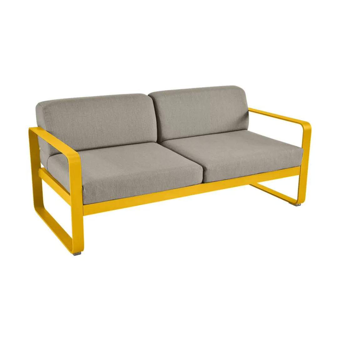 Bellevie Lounge-Sofa 2-Sitzer C6 Honig B8 Taupegrau günstig online kaufen