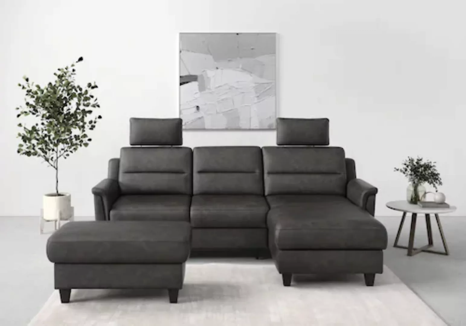 sit&more Ecksofa »Farö L-Form«, inklusive Federkern, wahlweise mit Bettfunk günstig online kaufen