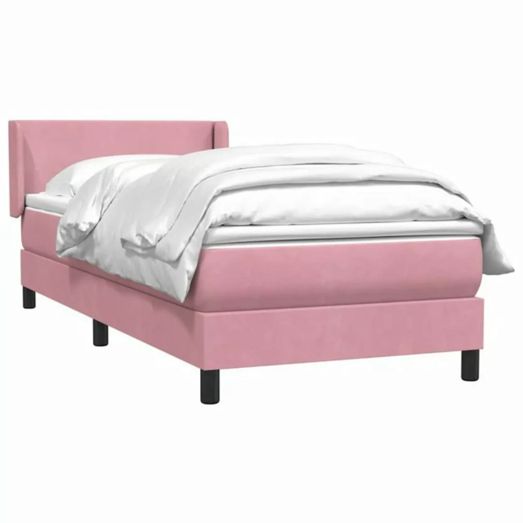 vidaXL Bett Boxspringbett mit Matratze Rosa 100x220 cm Samt günstig online kaufen