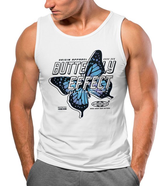 Neverless Tanktop Herren Tank-Top Bedruckt Schriftzug Butterfly Effect Schm günstig online kaufen