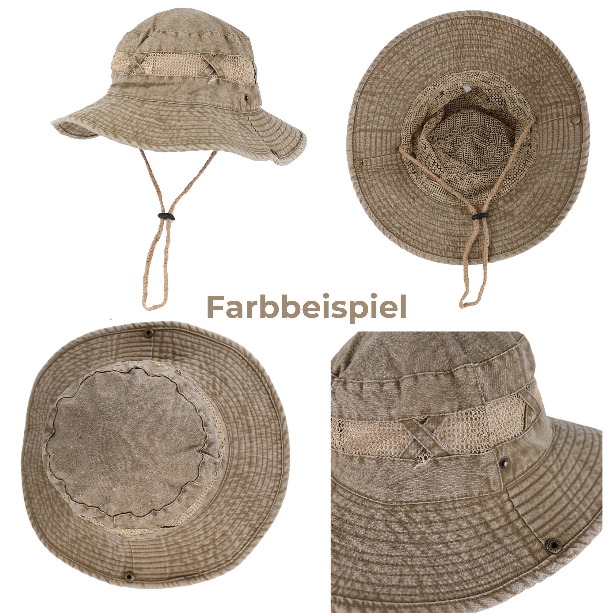 MIRROSI Fischerhut UNISEX mit seitlichen Knöpfen günstig online kaufen