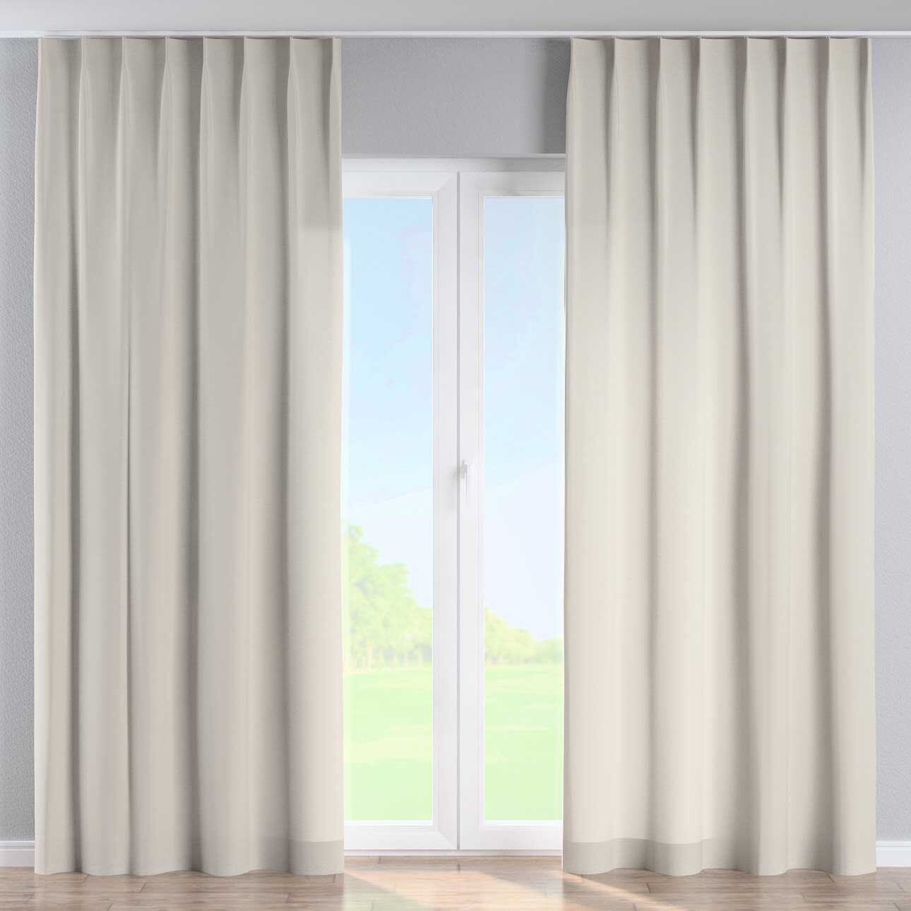 Vorhang mit flämischen 1-er Falten, hellgrau , Cotton Panama (702-45) günstig online kaufen