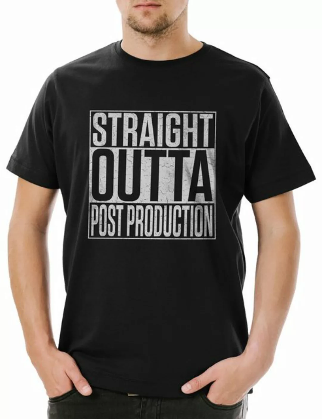 Urban Backwoods Print-Shirt Straight Outta Post Production Herren T-Shirt P günstig online kaufen