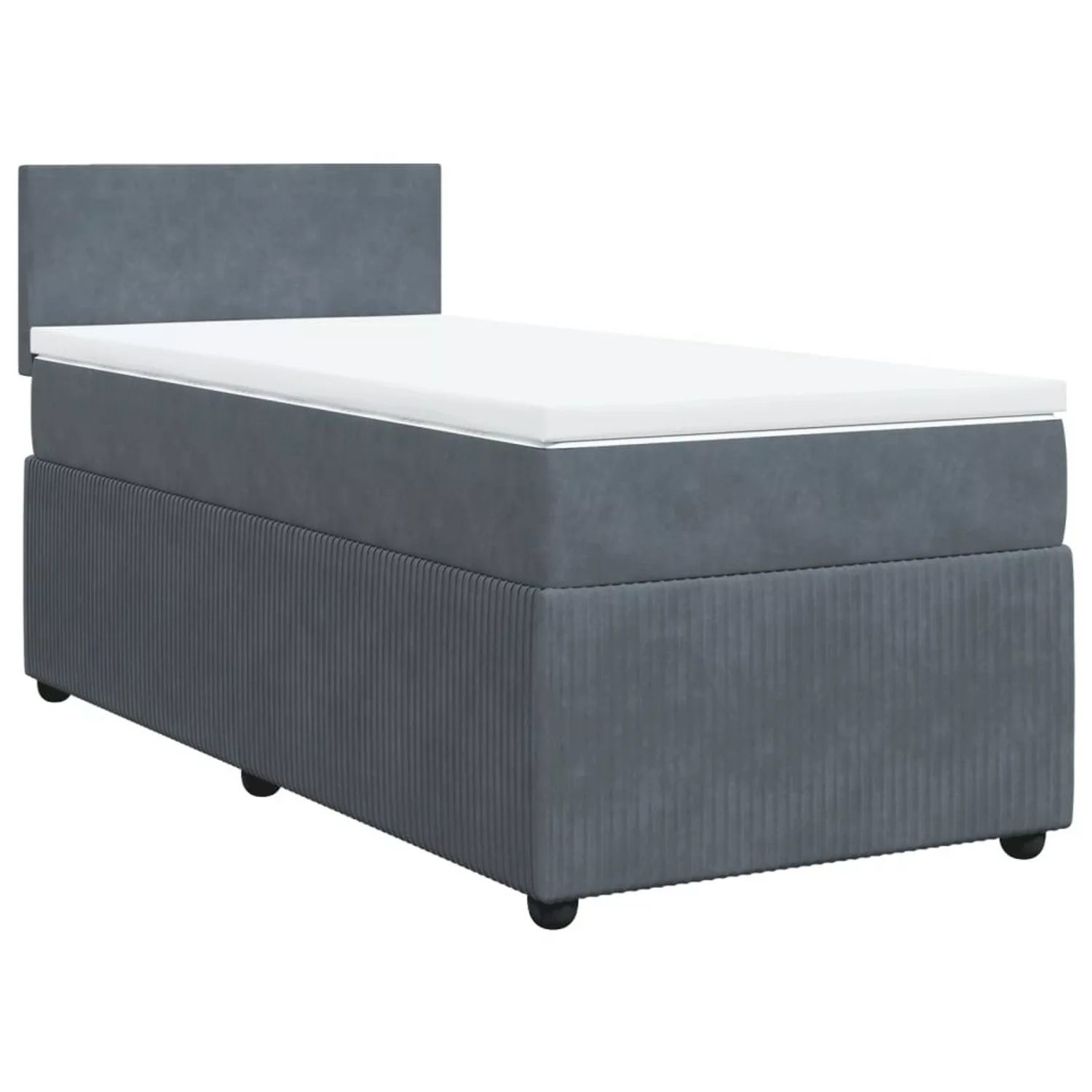 vidaXL Boxspringbett mit Matratze Dunkelgrau 80x200 cm Samt2108160 günstig online kaufen