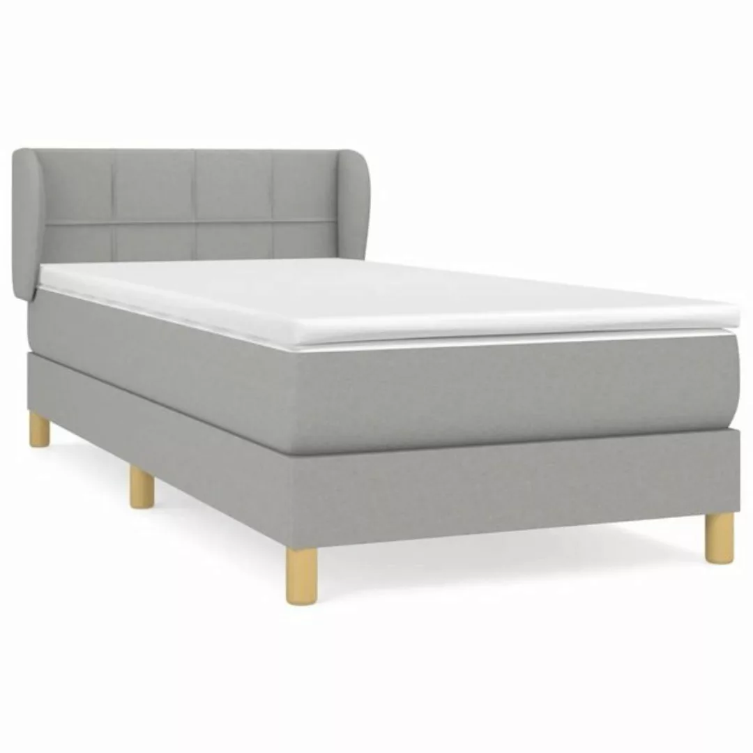 furnicato Bettgestell Boxspringbett mit Matratze Hellgrau 80x200 cm Stoff ( günstig online kaufen