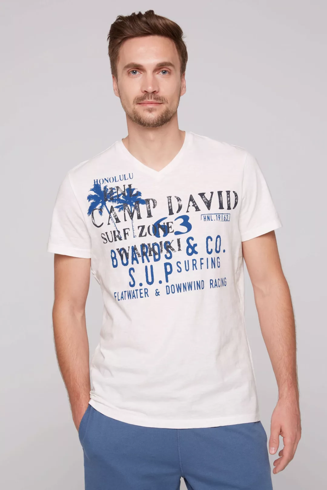 CAMP DAVID V-Shirt, aus Baumwolle günstig online kaufen