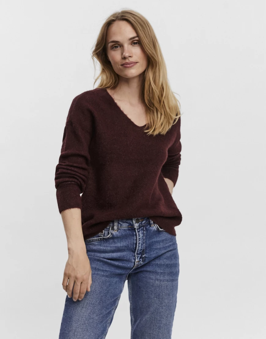 Vero Moda Crew Lefile V-ausschnitt-sweater XS Bungee Cord / Melange günstig online kaufen