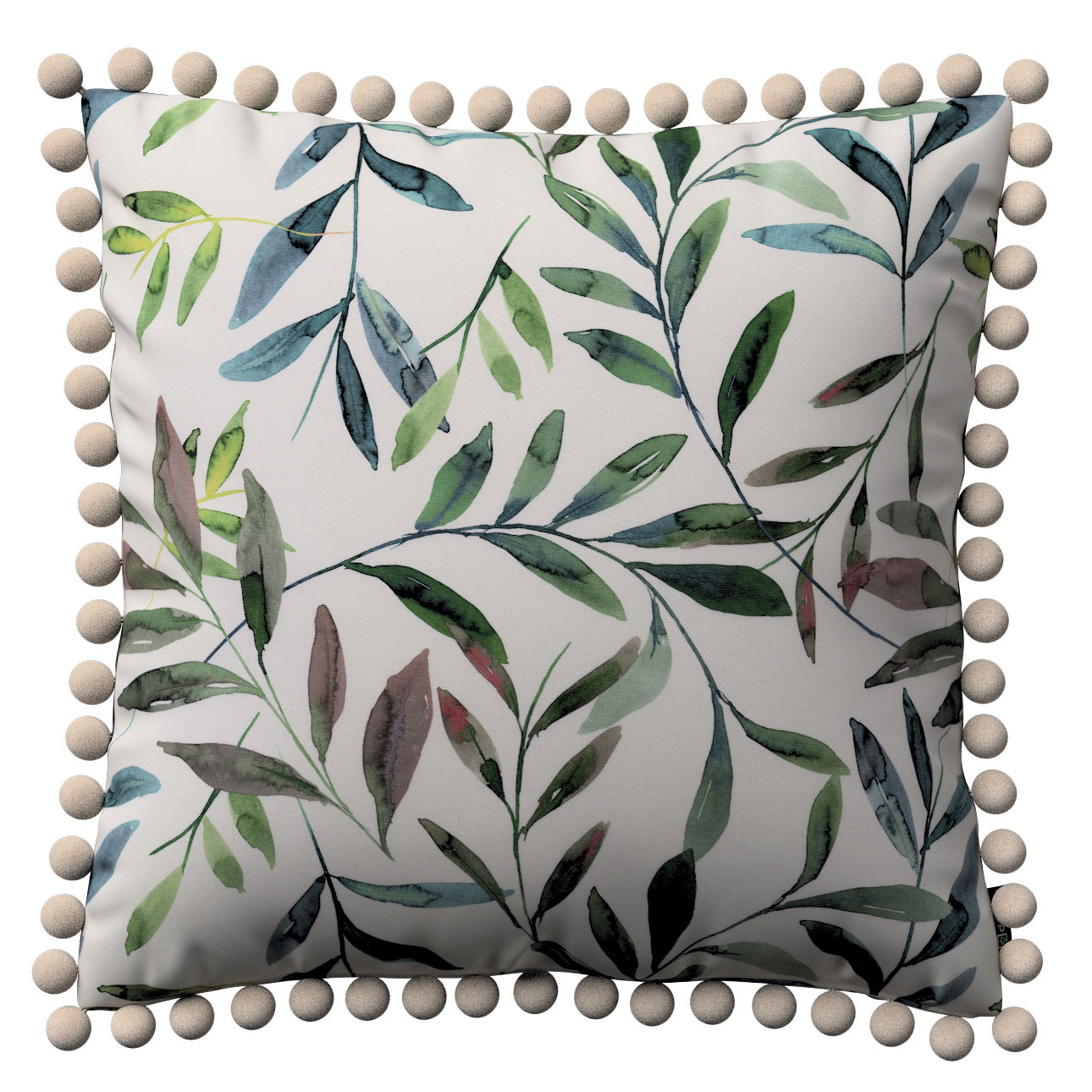 Kissenhülle Wera mit Bommeln, weiß-grün, 45 x 45 cm, Eden (144-22) günstig online kaufen
