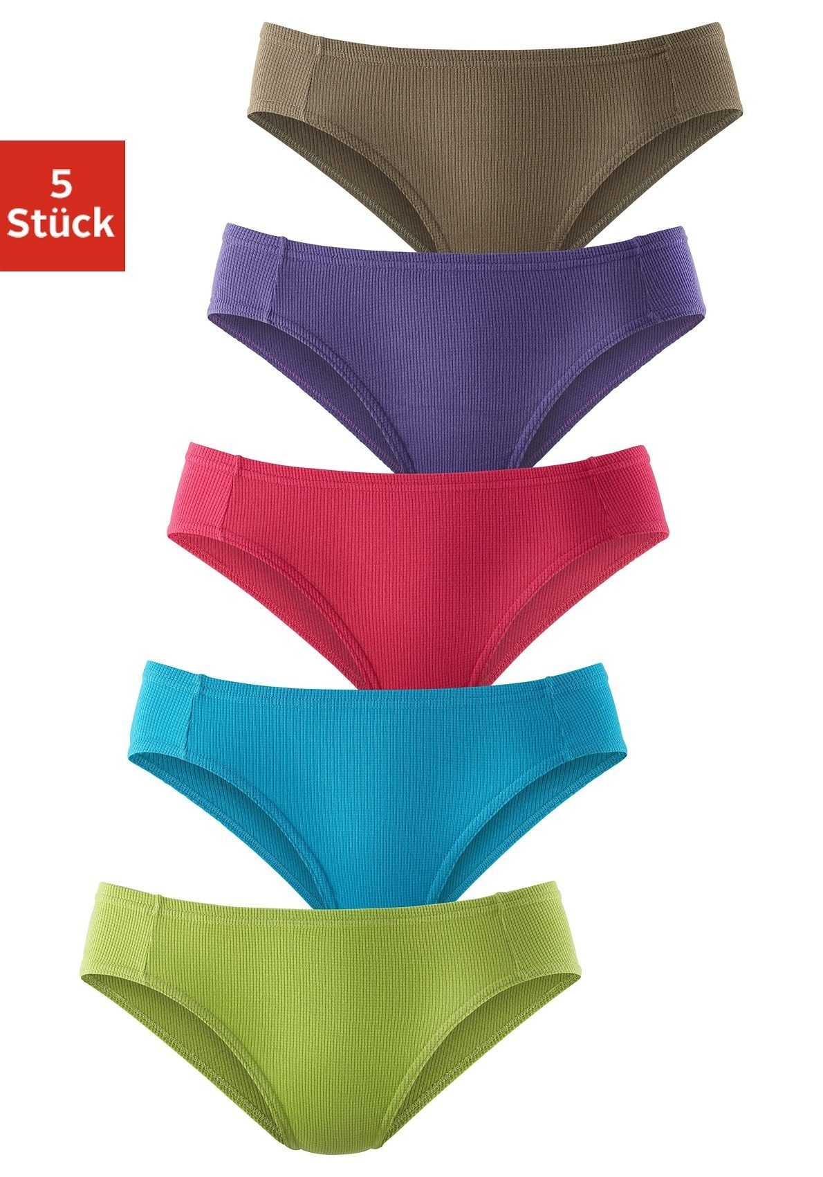 petite fleur Bikinislip, (5er-Pack), aus weicher Pikee-Qualität günstig online kaufen