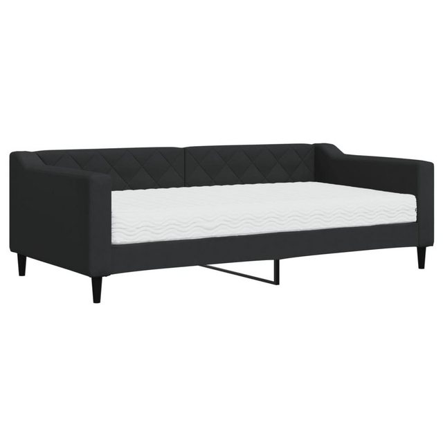 vidaXL Bett Tagesbett mit Matratze Schwarz 90x190 cm Stoff günstig online kaufen