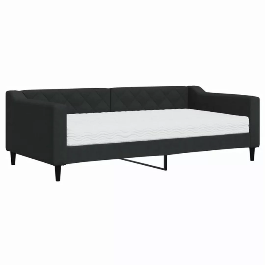 vidaXL Bett Tagesbett mit Matratze Schwarz 90x190 cm Stoff günstig online kaufen