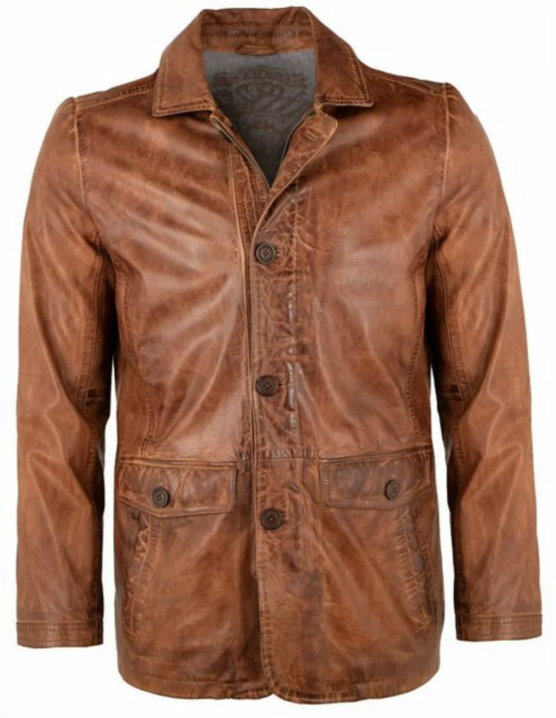 Maddox Lederjacke Anthony Echtleder Herren Lederjacke Lammnappa cognac günstig online kaufen