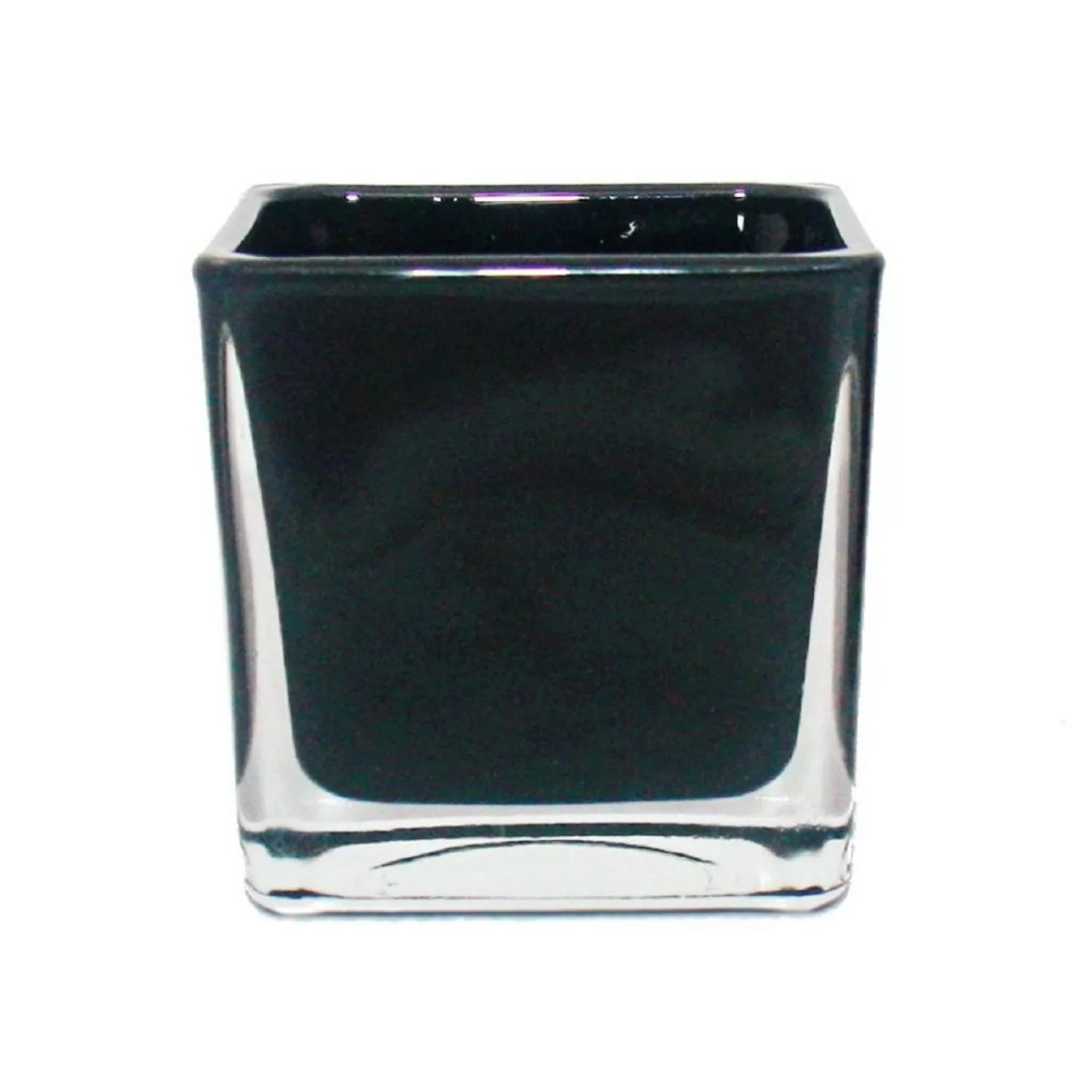 Exotenherz Übertopf Glas-Würfel 8x8x8cm Schwarz günstig online kaufen