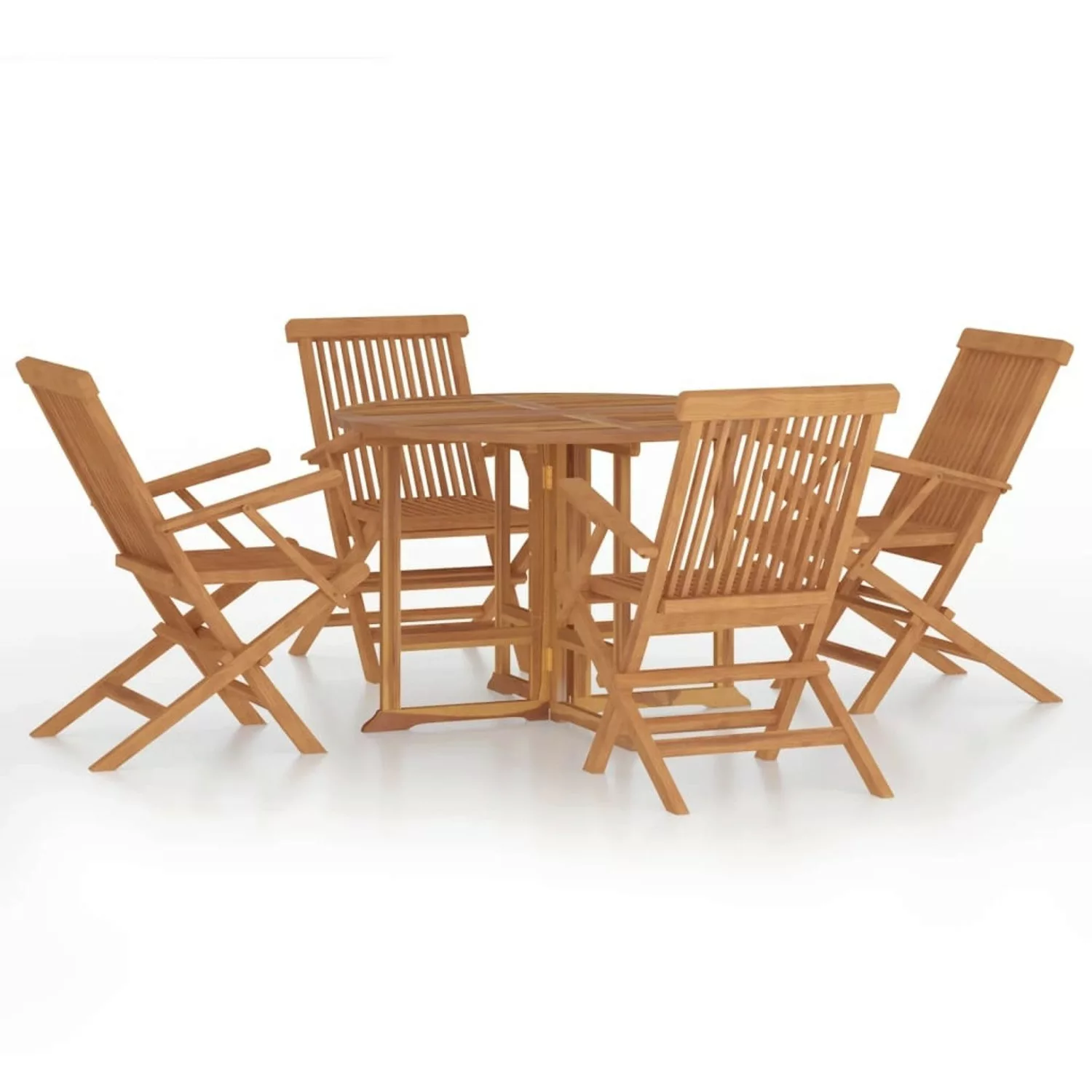 Vidaxl 5-tlg. Garten-essgruppe Klappbar Massivholz Teak günstig online kaufen