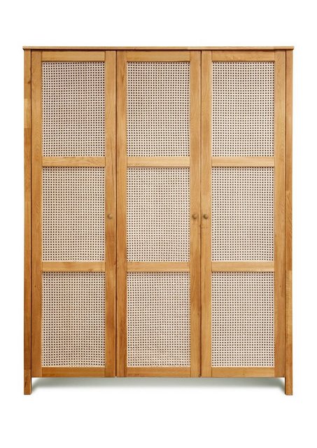 Natur24 Kleiderschrank Schrank Fani 3-Türig 156x61x202 Eiche Massiv Wiener günstig online kaufen