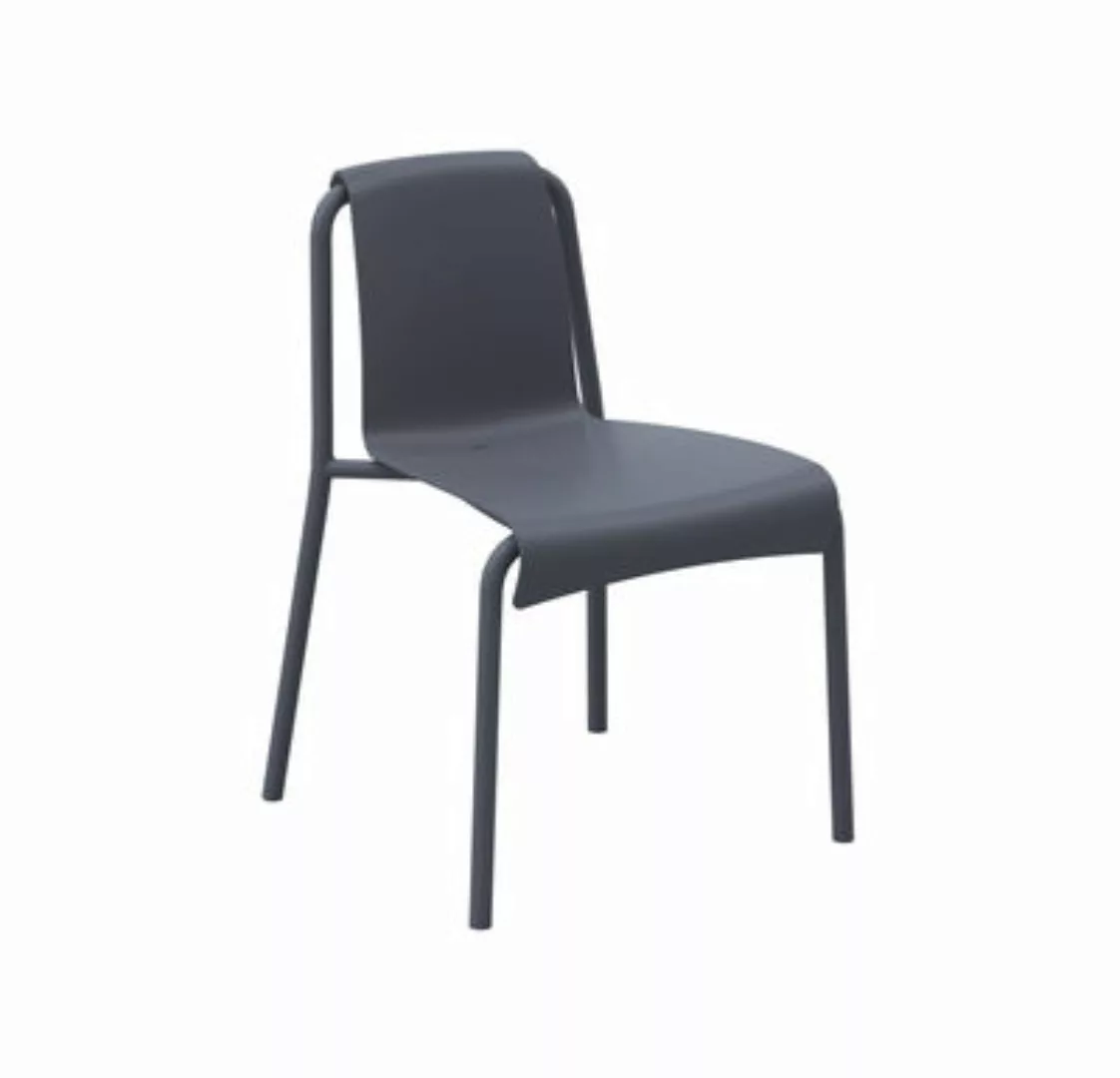 Stapelbarer Stuhl Nami plastikmaterial grau / Recycling-Kunststoff - Houe - günstig online kaufen